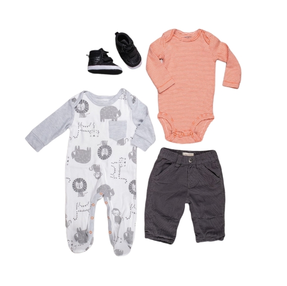 3-6 Months KRICKETS / CARTERS / RENE RAFE 4-PIECE - Picture 1 of 4